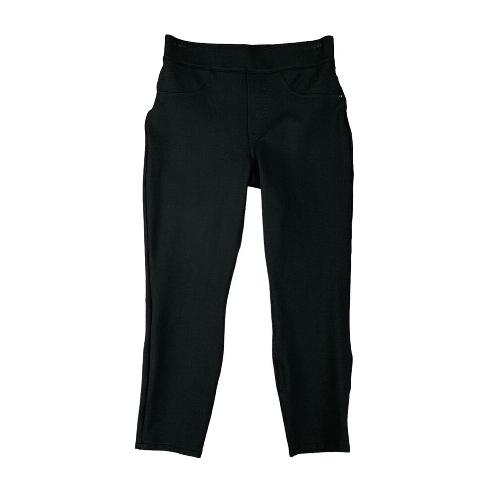 Spanx Pant Womens SP Small Petite The Perfect Black Ankle Ponte Knit Pull On